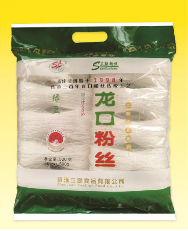 三聯(lián)綠豆龍口粉絲 分扎:500q;300g;200g;180g 烘干塊:400g;200g;260g